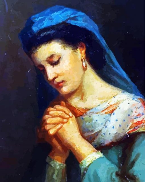 Wonderful Old Woman Praying Paint by numbers