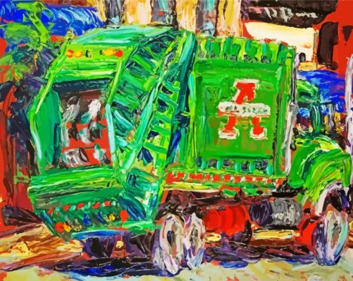 Abstract Garbage Truck paint by numbers