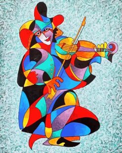 Abstract Violinist Woman paint by numbers