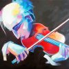 Colorful Abstract Violinist Woman paint by numbers