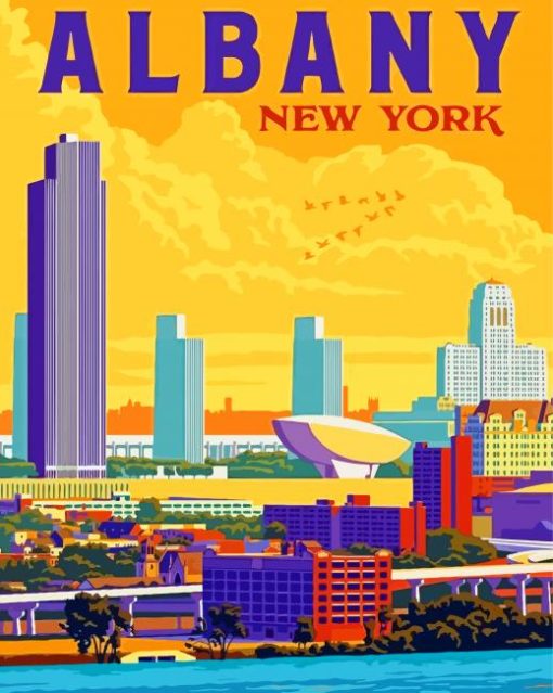 Albany NY Poster paint by numbers