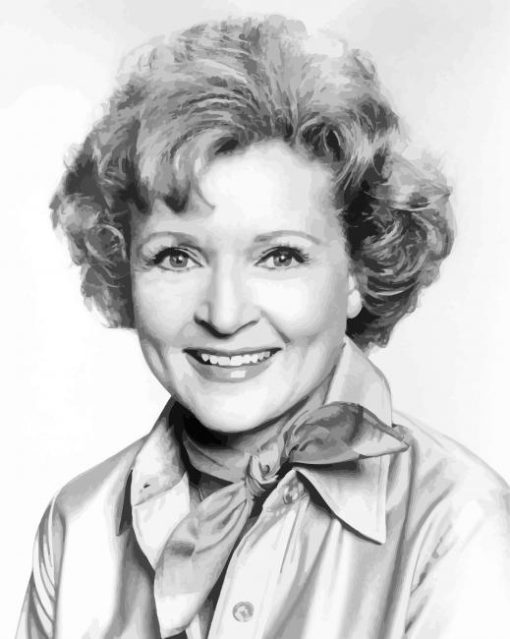 Black And White Betty White paint by numbers