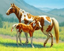 Blonde Paint Horses Art paint by numbers
