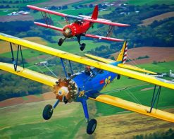 Blue And Red Biplane paint by umbers