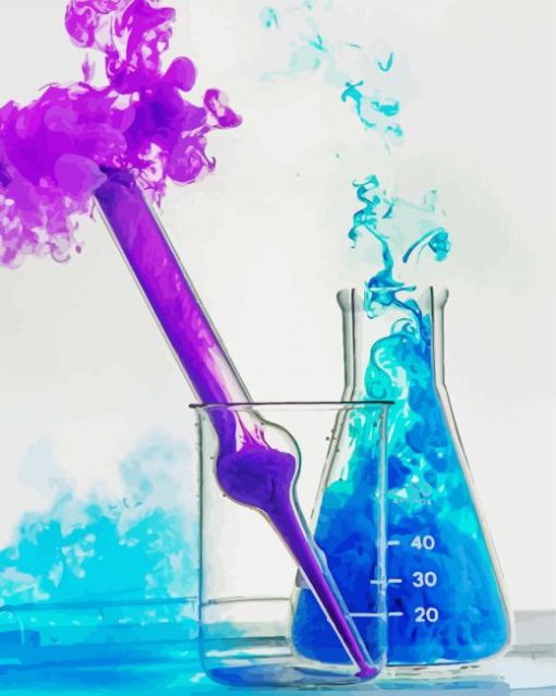 Blue Purple Chemistry paint by numbers