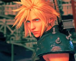 Cloud Strife Final Fantasy Game paint by numbers