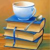 Cooffee Cup On Books paint by numbers