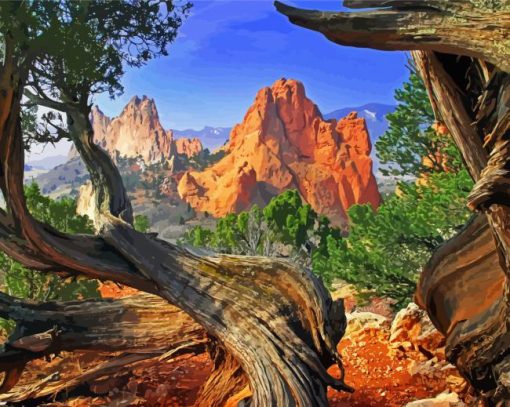 Colorado Garden Of The Gods Landscape paint by numbers
