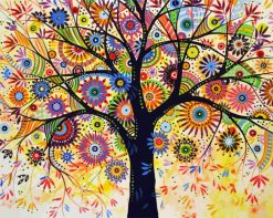 Colorful Abstract Tree Paint by numbers