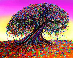 Colorful Tree With Leaves paint by numbers