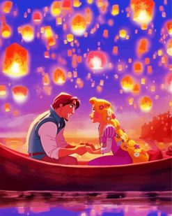 Disney Movie Tangled Lanterns paint by numbers