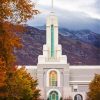 Fall in Mount Timpanogos Temple paint by number