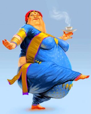 Fat Indian Woman paint by number