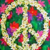 Flower Peace SignFlower Peace Sign paint by numbers