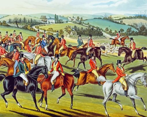 Fox Hunting Scene paint by numbers