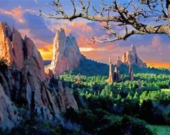 Garden Of The Gods At Sunset paint by numbers