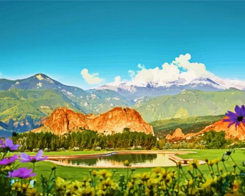 Garden Of The Gods Landscape paint by numbers