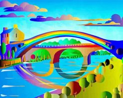 Illustration Rainbow Bridge paint by numbers