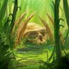 Jungle skull art paint by number