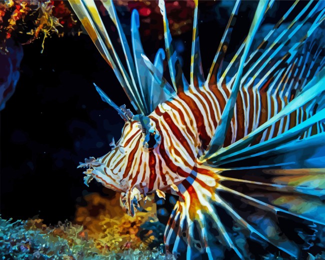 Aesthetic Lionfish paint by numbers