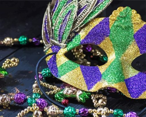 Mardi Gras Festival Mask Paint by numbers