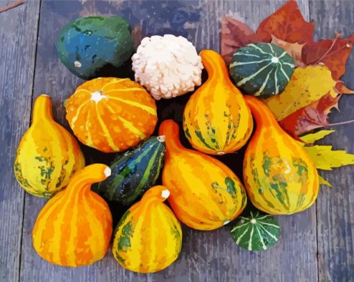 Mixed Gourd Paint by numbers