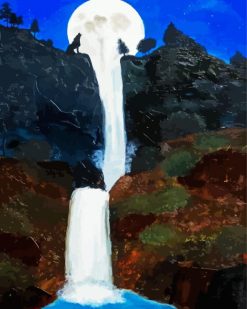 Moon Waterfall paint by numbers