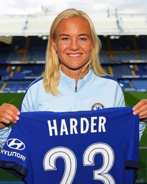 Pernille Harder Footballer paint by numbers