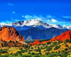 Pikes Peak Colorado Landscape paint by numbers