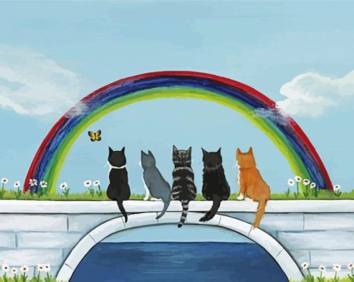 Rainbow Bridge Kitties paint by numbers