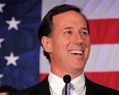 Rick Santorum smiling paint by number