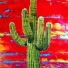 Saguaro Cactus Art Paint by numbers