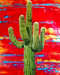 Saguaro Cactus Art Paint by numbers