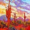 Saguaro Cactus Art paint by numbers