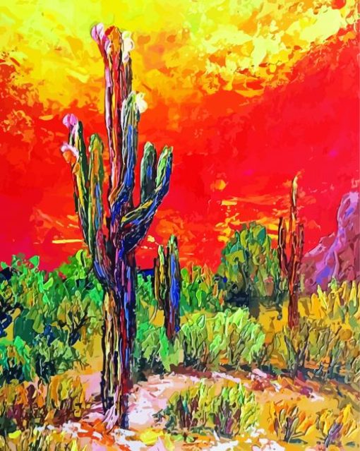 Saguaro Cactus National Park Art Arizona Paint by numbers