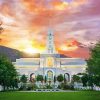Sunset in Mount Timpanogos Temple paint by number