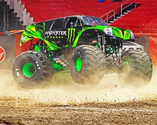 The Race Monster Truck paint by numbers