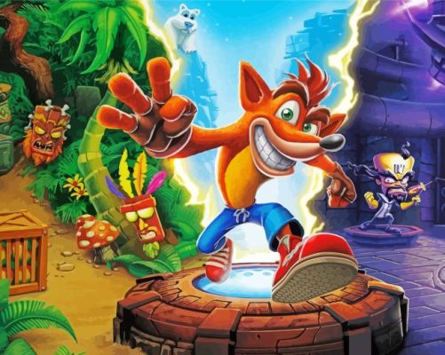 Video Game Crash Bandicoot paint by numbers