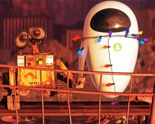 Disney Wall E And Eva Movie paint by numbers