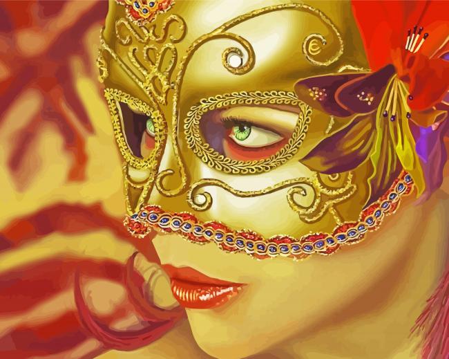 Woman In Mask Paint by numbers