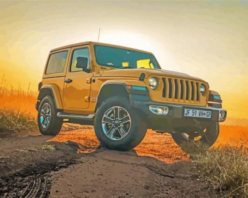 Yellow Jeep wrangler unlimited car paint by number