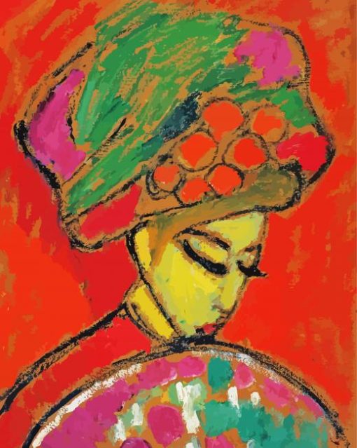 Young Girl With A Flowered Hat 1910 Paint by numbers