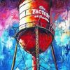 Abstract Water Tower paint by numbers