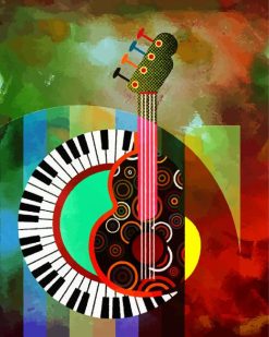 Abstract Musical Instruments paint by numbers