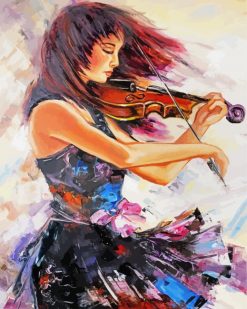 Abstract Violin Lady paint by numbers