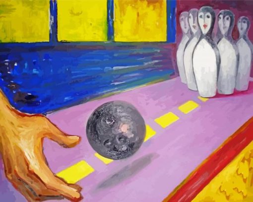 Aesthetic Bowling Illustration paint by numbers