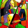 Aesthetic Cubism Violinist Music paint by numbers