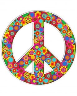 Aesthetic Flower Peace Sign paint by numbers