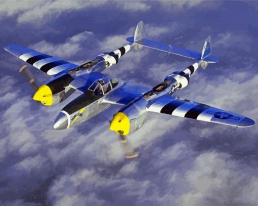 Lockheed P-38 Lightning paint by numbers