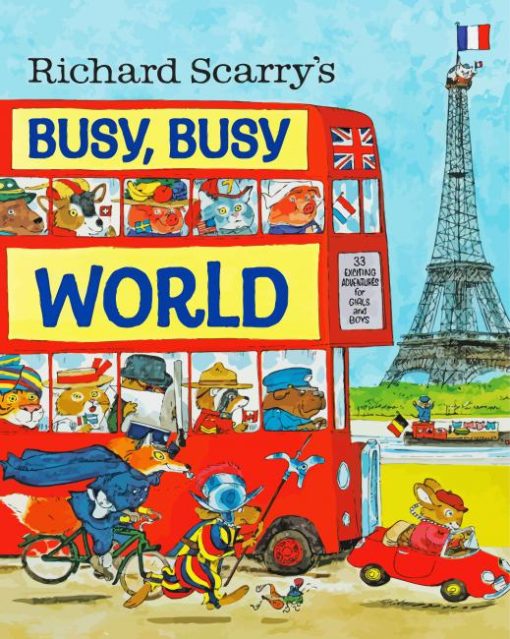 Aesthetic Richard Scarry paint by numbers